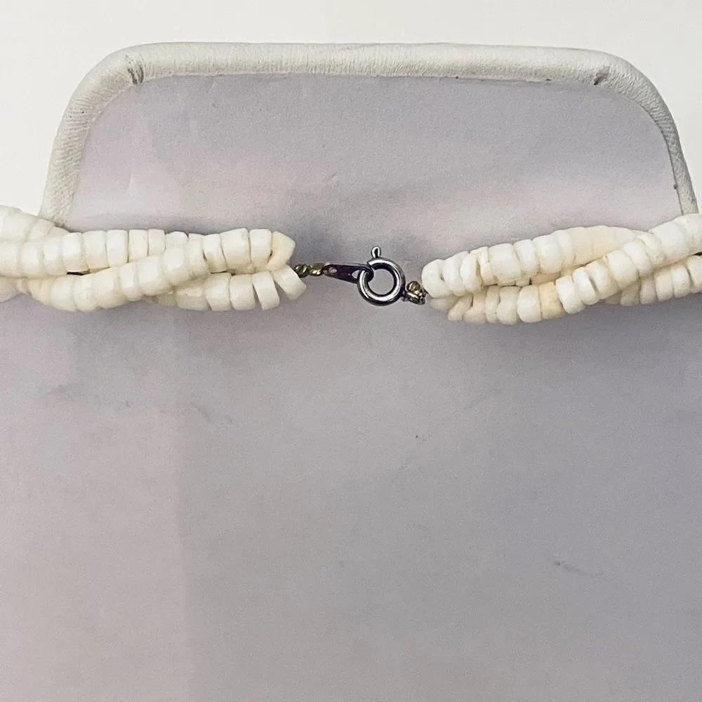 Gorgeous Ivory white off Pearl Natural Seashell Sea Shell 12” Drop Necklace - Picture 8 of 12